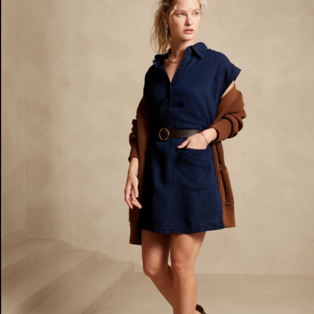 Banana Republic Chambray Shift Dress with Pockets